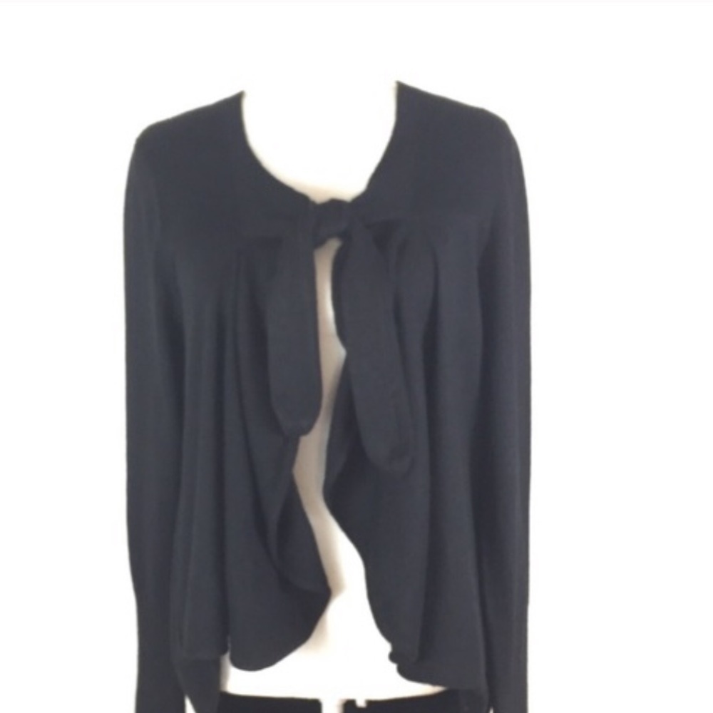 Field Flower Rise and Fall cashmere angora blend tie front cardigan M